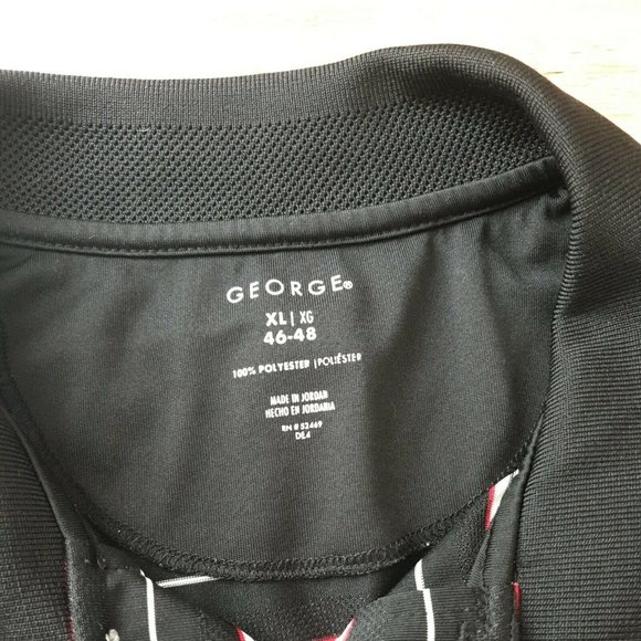 George Short Sleeve Shirt Mens XL 46-48 Golf Athletic Casual Black Red White - Picture 8 of 10